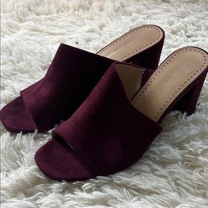 Adrienne Vittadini Women's Burgundy Mules